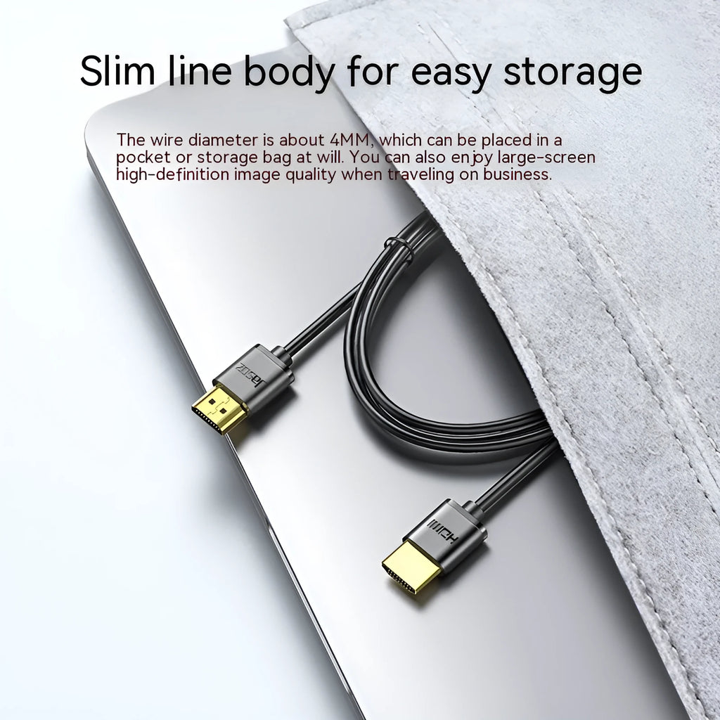 HDMI computer connection cable with gold-plated connectors and flexible oxygen-free copper wire