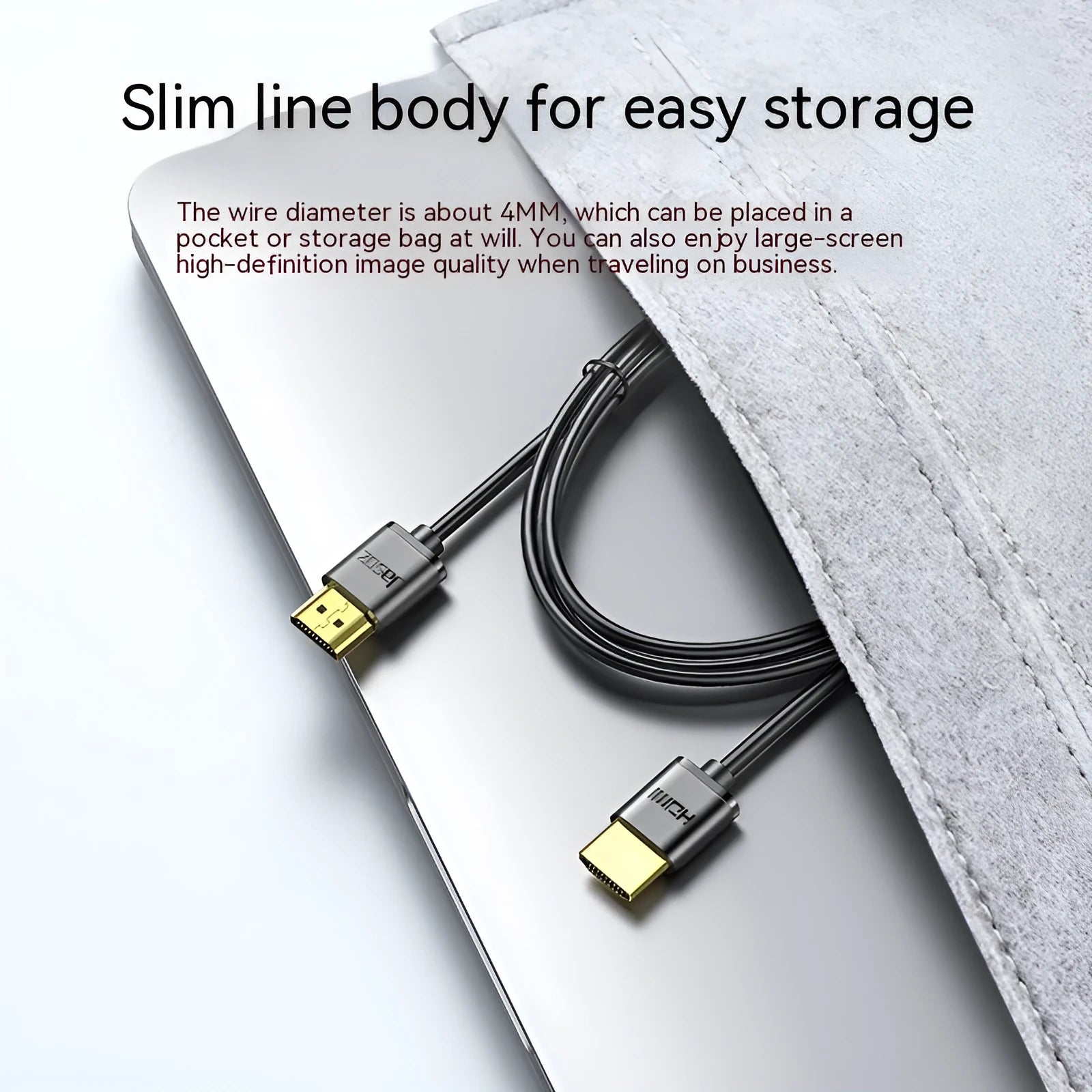 HDMI computer connection cable with gold-plated connectors and flexible oxygen-free copper wire