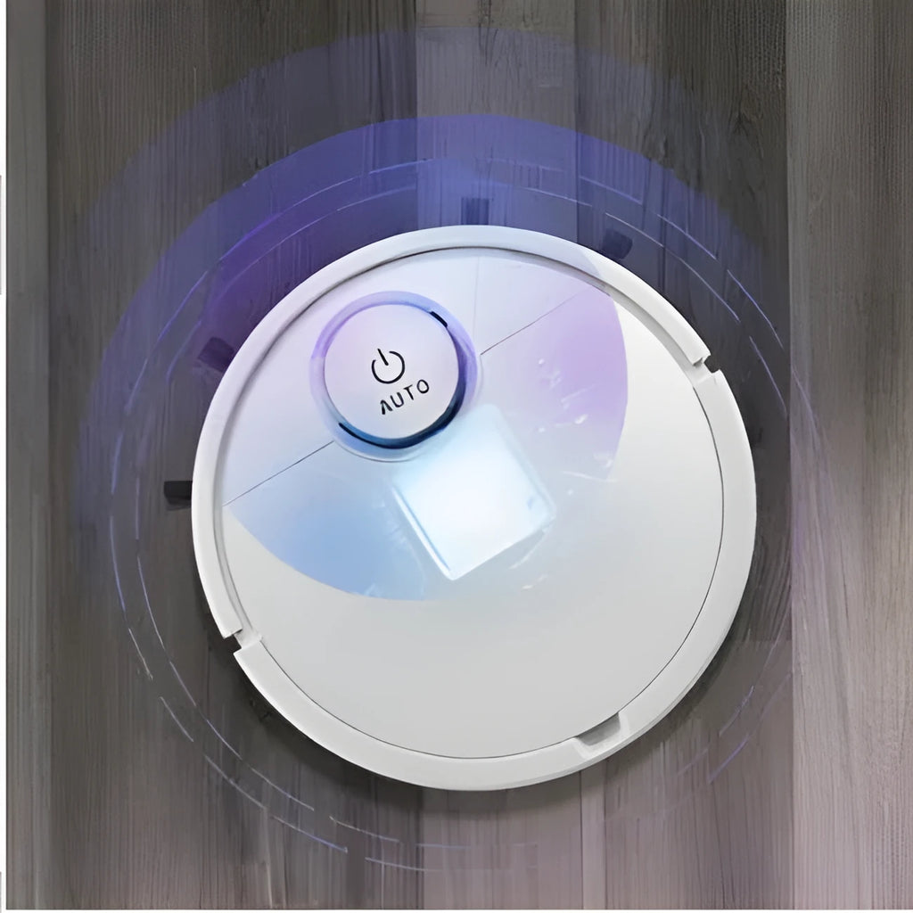 Automatic sweeping robot cleaner with circular 28cm design and one-touch operation controls