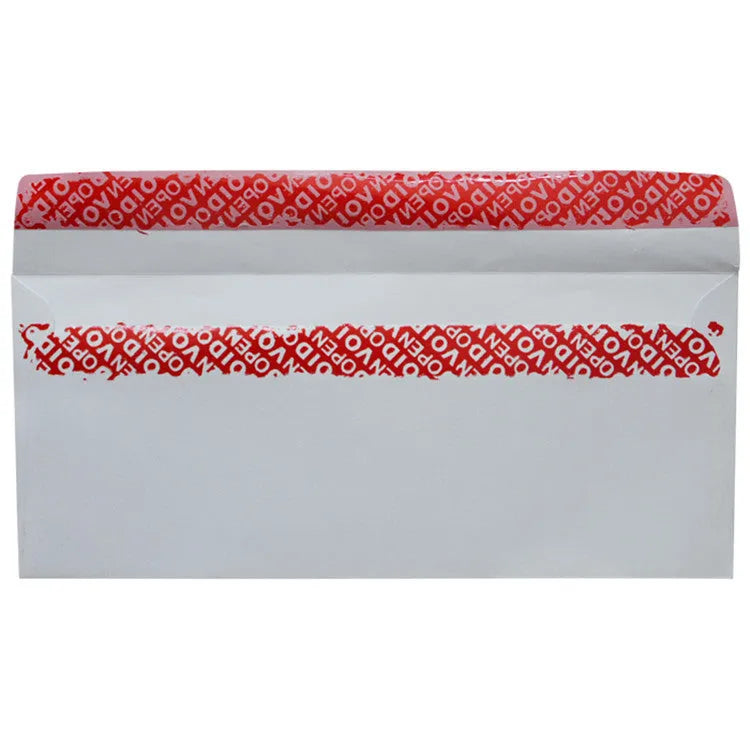 Blue anti-opening self-adhesive confidential envelope measuring 105mm by 240mm with tamper-evident seal