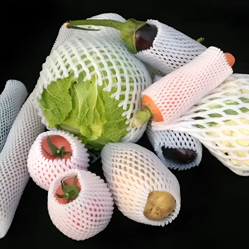 White foam net protective case showing net texture and available in multiple rectangular dimensions
