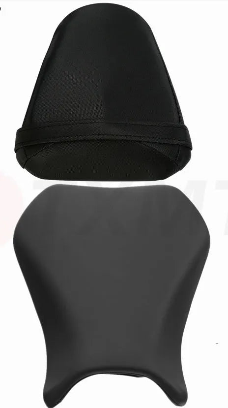Waterproof PU leather seat cover for Suzuki GSXR1000 motorcycle on a front seat.