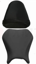 Waterproof PU leather seat cover for Suzuki GSXR1000 motorcycle on a front seat.