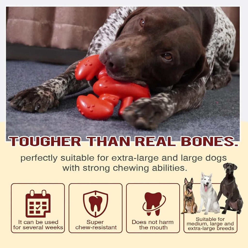 Red Nylabone dog chew toy for aggressive chewers measuring 170mm long