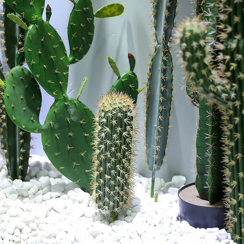 Artificial cereus decorative plant 60cm tall Nordic green soft PVC home decoration photography prop