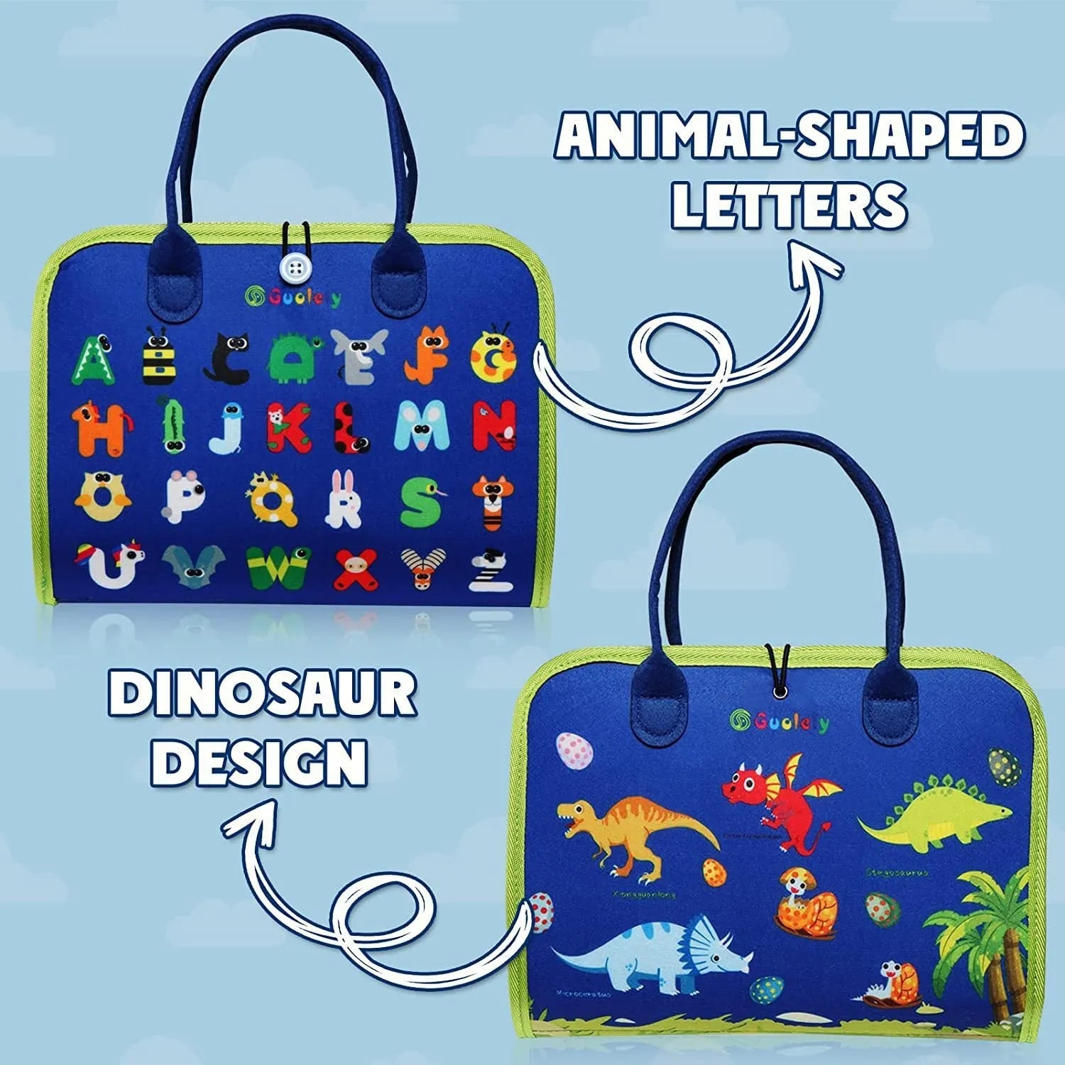 Felt learning board educational toy for toddlers, 44x28cm, blue green pink style 14