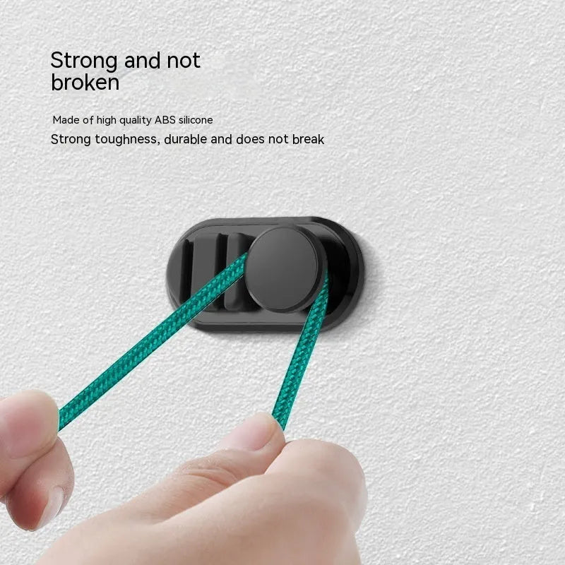 ABS silicone car and home data cable storage hook in dark green, space silver or star black