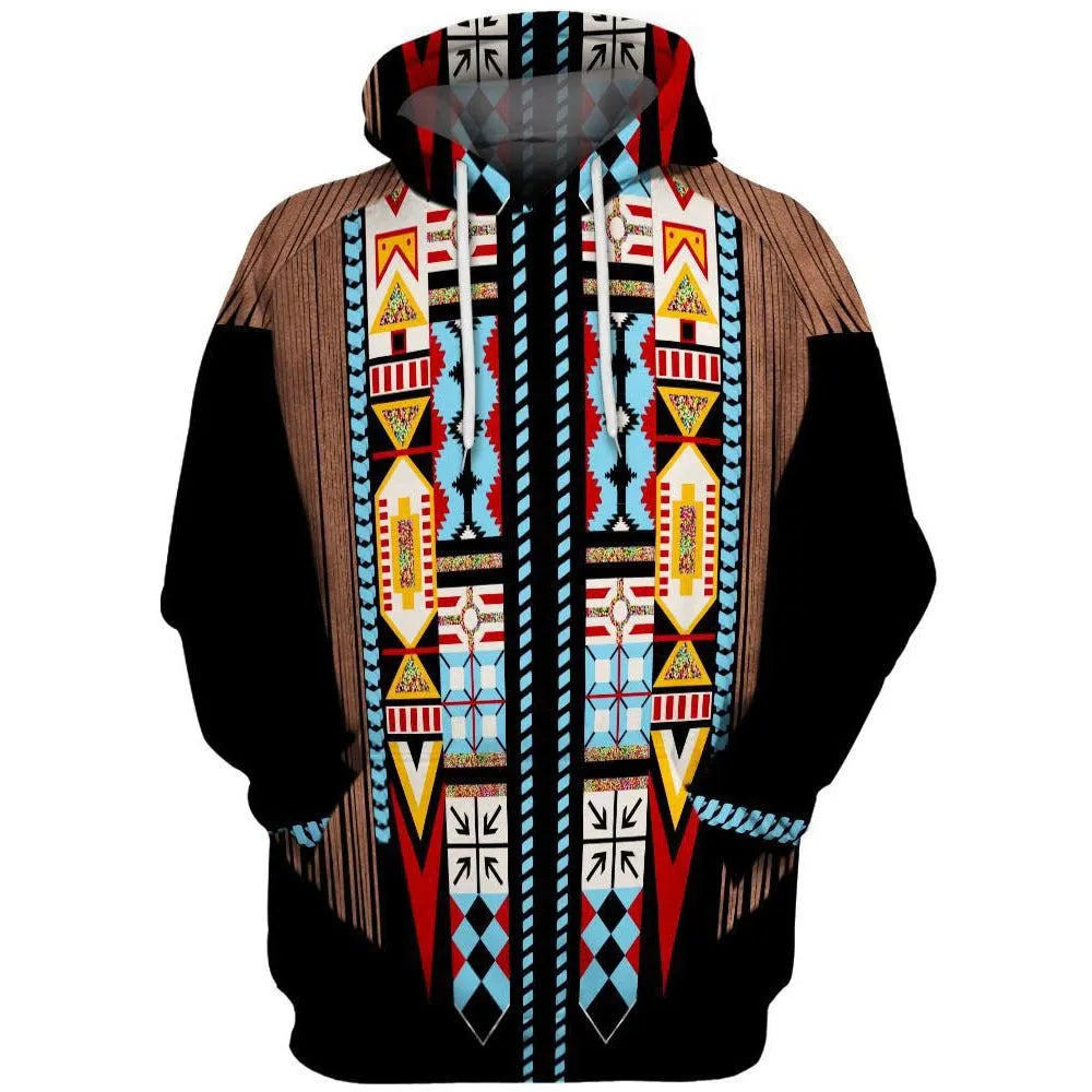 Men's hooded sweatshirt with digital 3D print in polyester fibre, loose fit, available in multiple colours and sizes