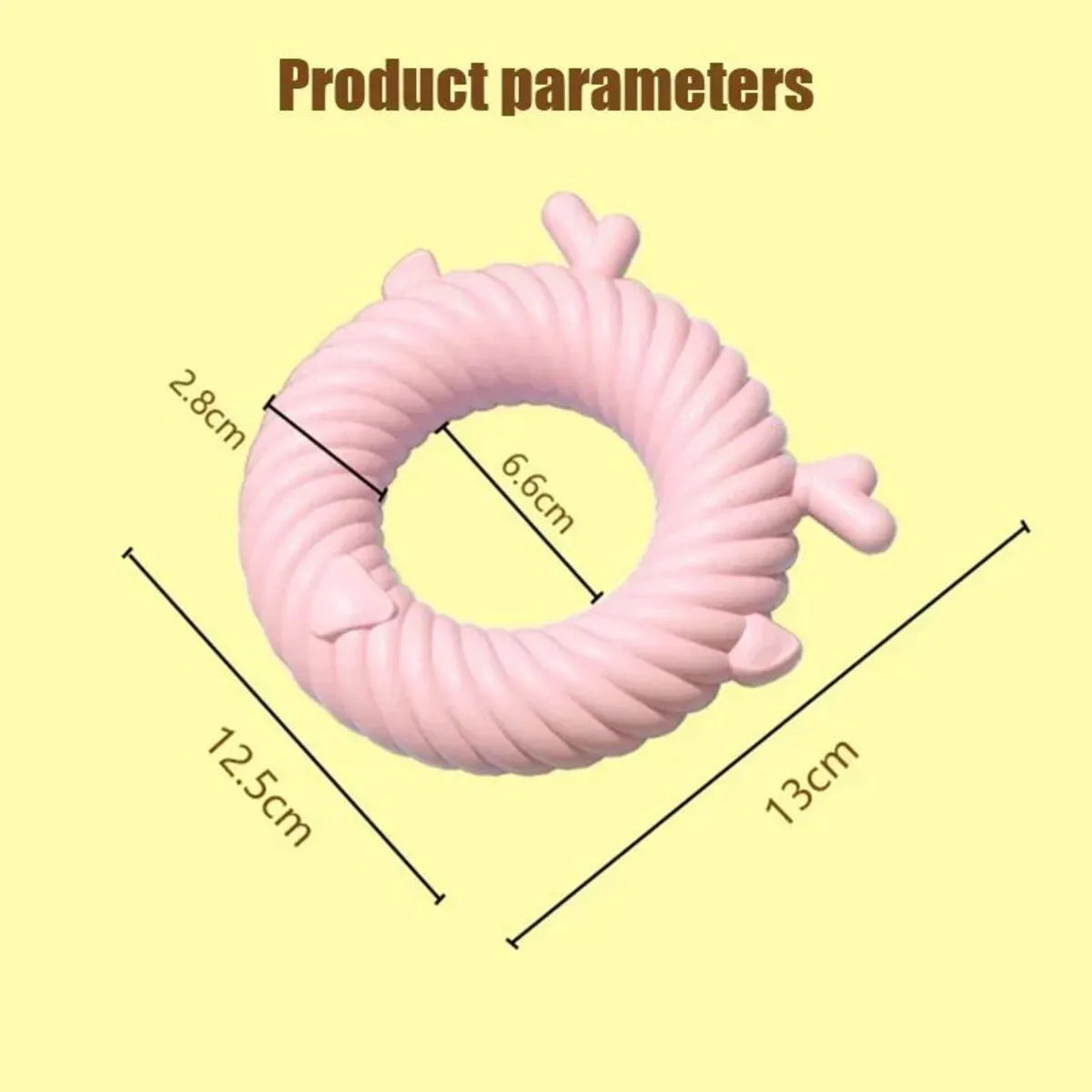 Deer-shaped dog chew toy with spiral grooves for teeth cleaning in light blue colour