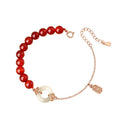 Women's sterling silver 925 bracelet with peace buckle charm and xiangyun design