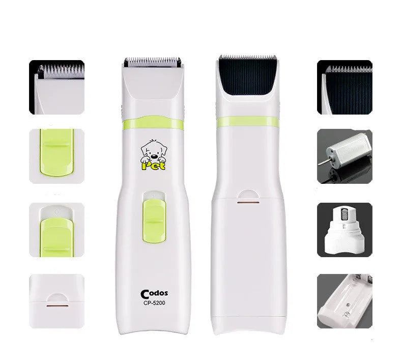 White Shears Pet Supplies two-in-one electric pet hair trimmer and nail polisher set with ceramic blade and two-opening nail polisher