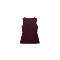 Dark red slim fit sweater vest with gold buttons and 3D pattern on mannequin