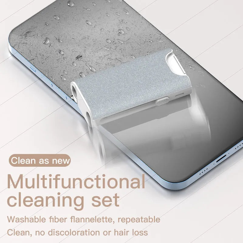 5-in-1 multifunctional screen and earphone cleaning kit with brush, sponge, and metal tip tools.