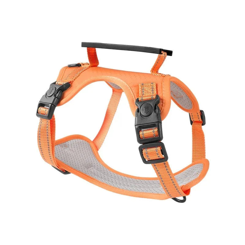 Polyester dog chest harness traction rope in multiple colours and sizes for secure walking.