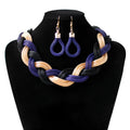 Hand-woven rope necklace chain for women, zinc alloy, 53cm length, showing textured weave