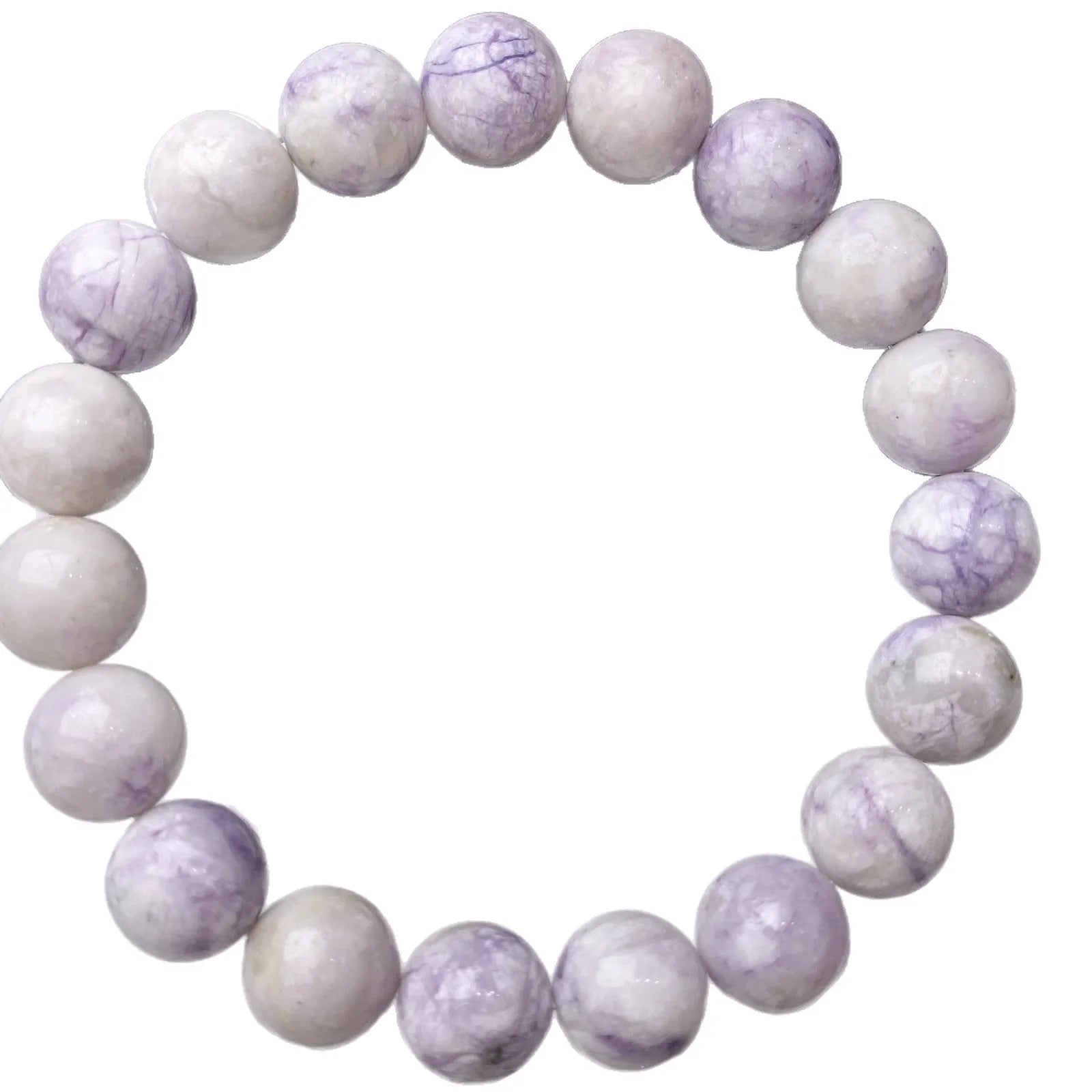 Natural purple turquoise beaded bracelet for women, showing stone colour variation.