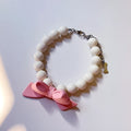 Monochrome cat collar with bow necklace in princess style, available in sizes S, M and L