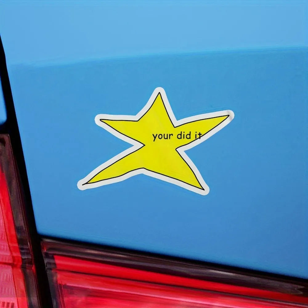 Waterproof vinyl facial expression stickers in 3.5x3.5 inch and 7x7 inch sizes