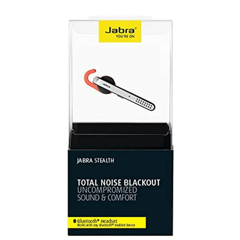 Black behind-the-ear Bluetooth earphones showing dual-phone connectivity and comfortable design