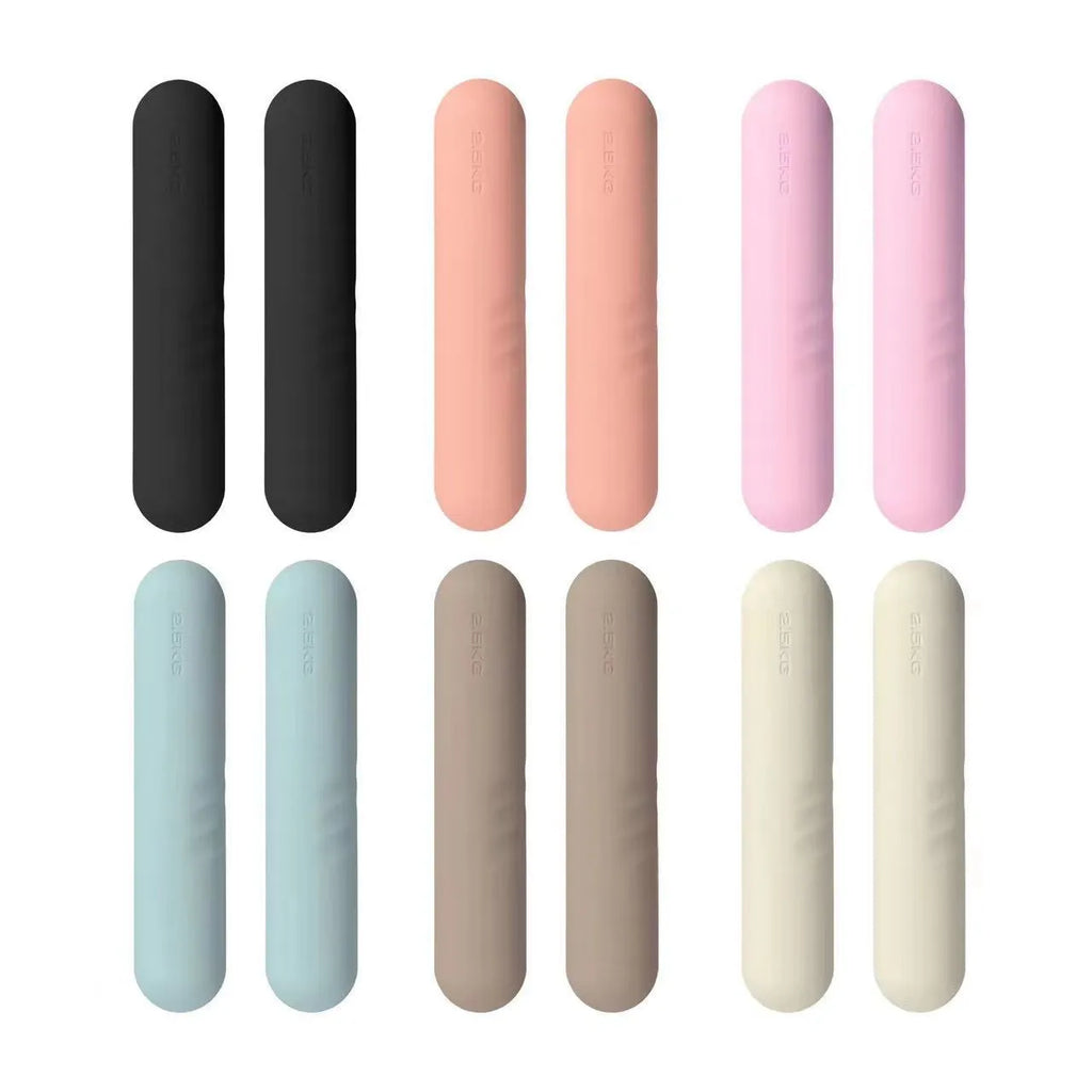 A silicone-edged hand-drawn dumbbell stick in various colours and weight options for fitness training.