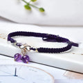 Natural Strawberry Quartz cherry-shaped bracelet for women on a white background.