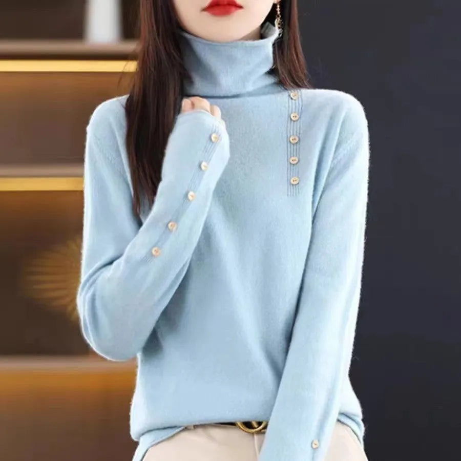 Slim fit knitted bottoming shirt in core-spun yarn with short 40cm length and 3D pattern