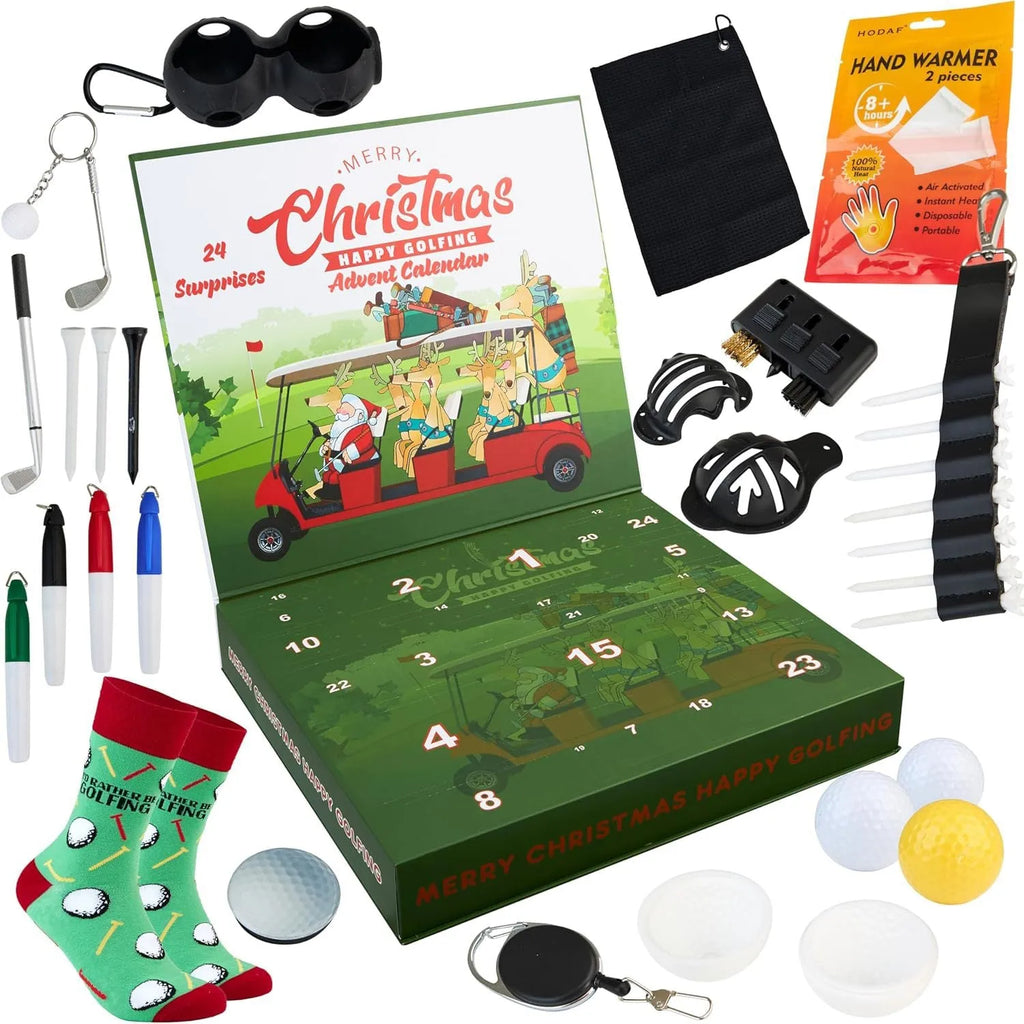 Golf Advent Calendar 2 men's adult Christmas box with plastic toy set in Golf Blind Box colour