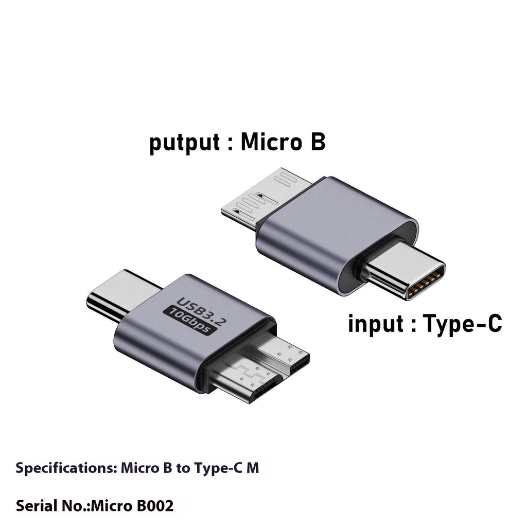 USB Type-A male to Micro-B female adapter cable for hard drives and mobile devices