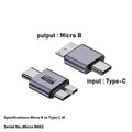 USB Type-A male to Micro-B female adapter cable for hard drives and mobile devices