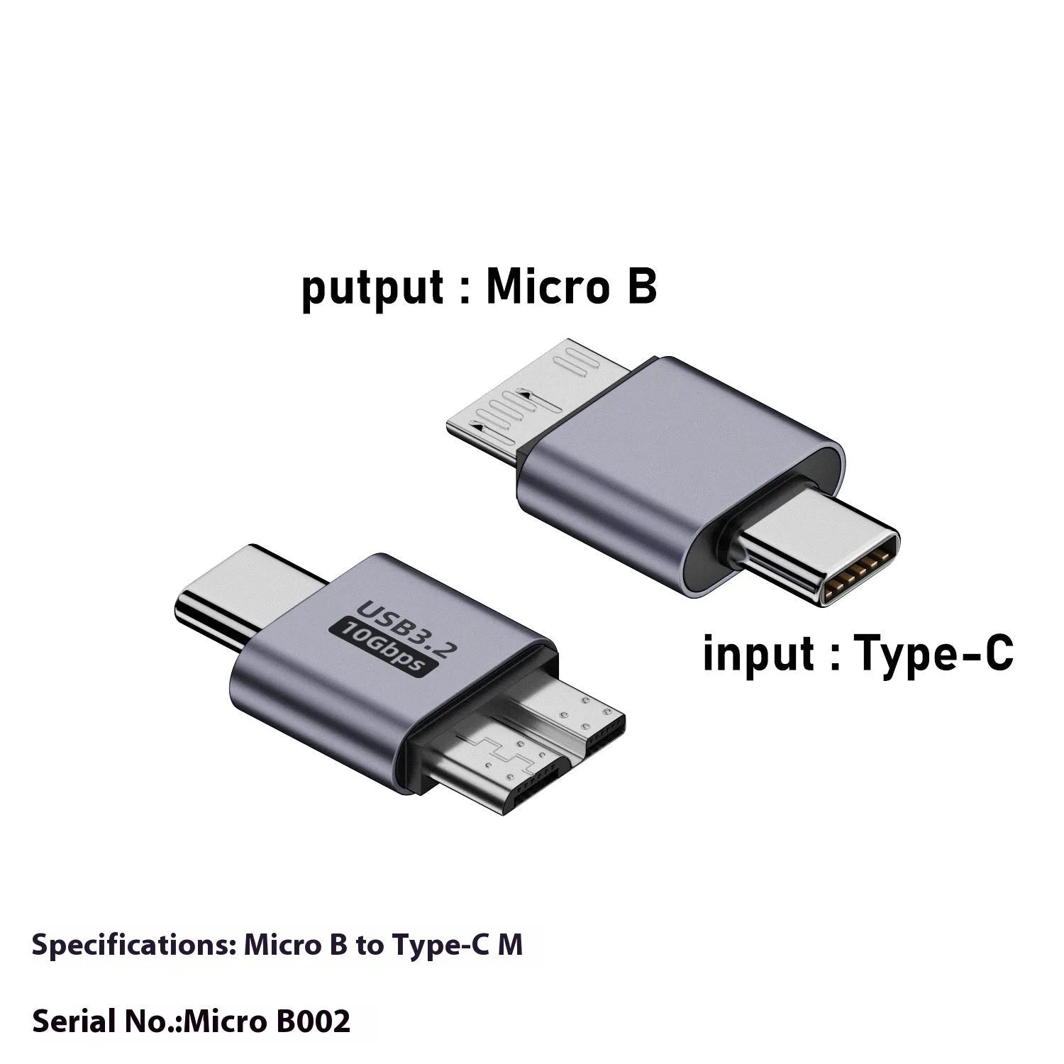 USB Type-A male to Micro-B female adapter cable for hard drives and mobile devices