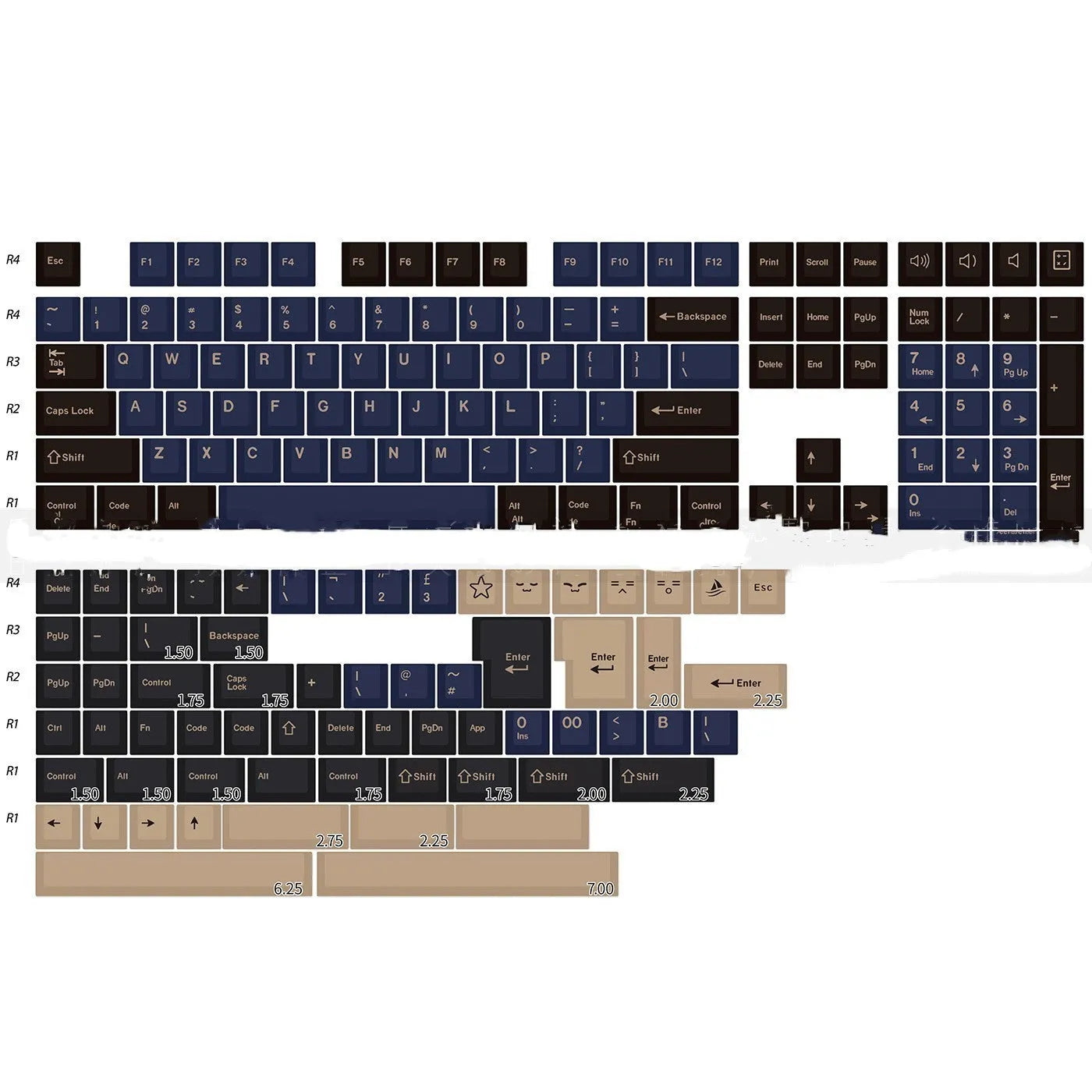 GMK Circus blue two-tone ABS DYE-SUB double-shot 173 keycap set in blister tray