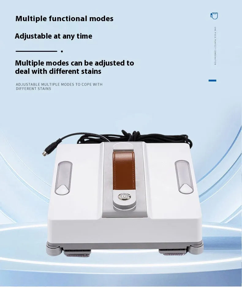 White intelligent window cleaning robot device for high-rise glass surfaces