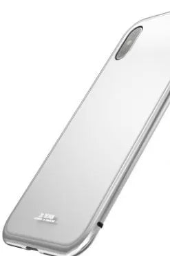 Suntaiho magnetic adsorption phone case with tempered glass back for iPhone models