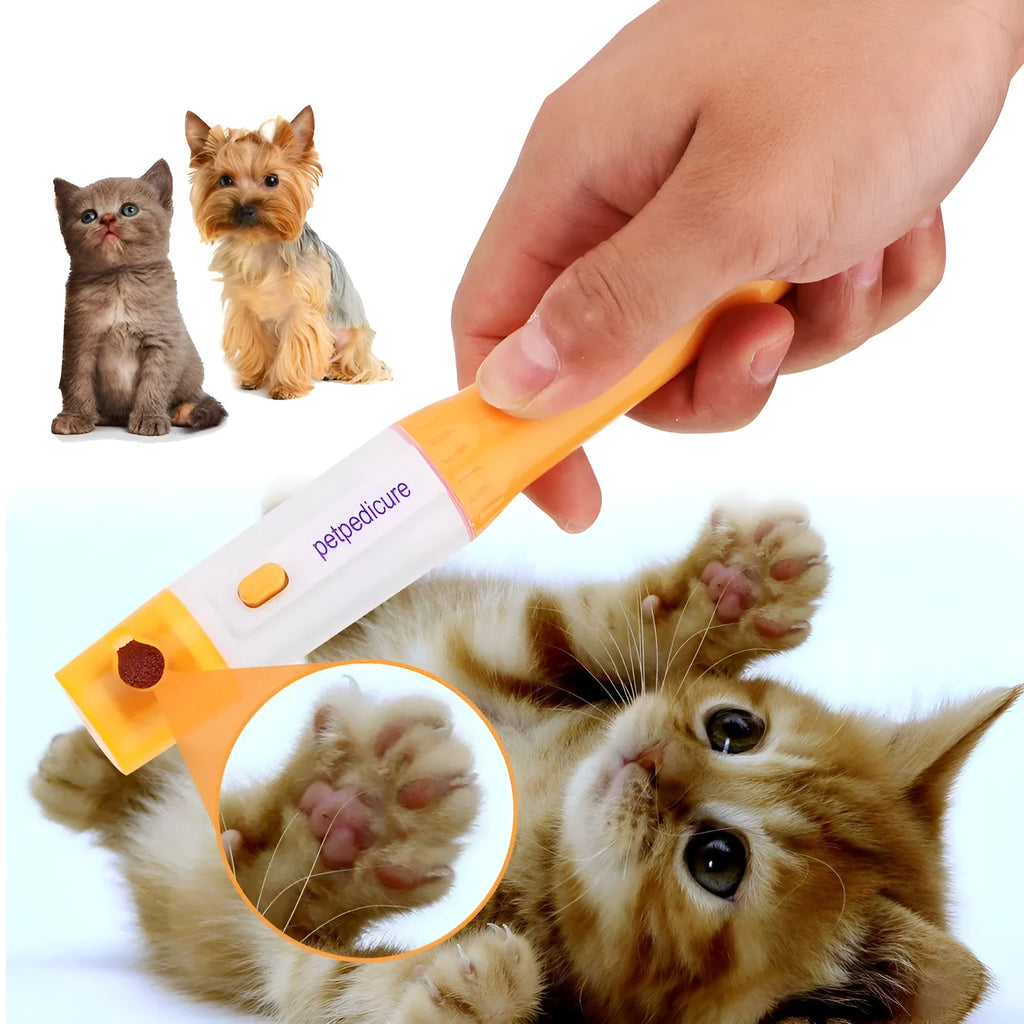 Grey plastic electric nail grinder for cats and dogs with On/Off switch