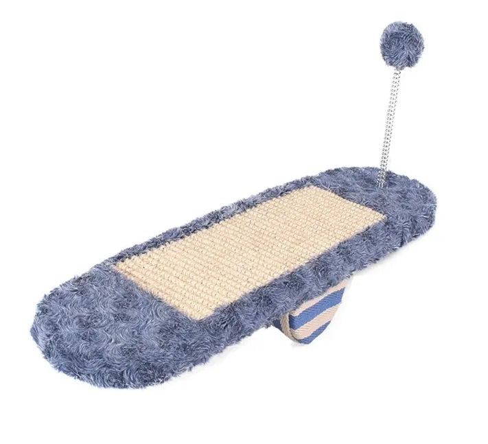 PP cat kitten seesaw toy in royal blue cat scratch board or khaki, a throwing toy for indoor play