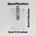 Acrylic magnetic photo frame 6x9cm with clip-round design on metal surface