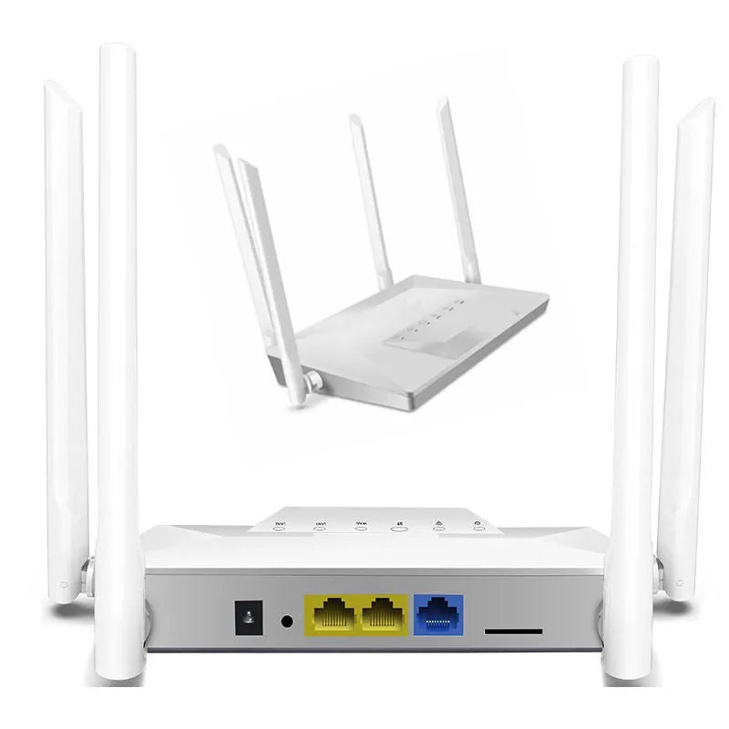 White compact 300Mbps 2.4G wireless router home card with LTE support, 86.5mm cube size