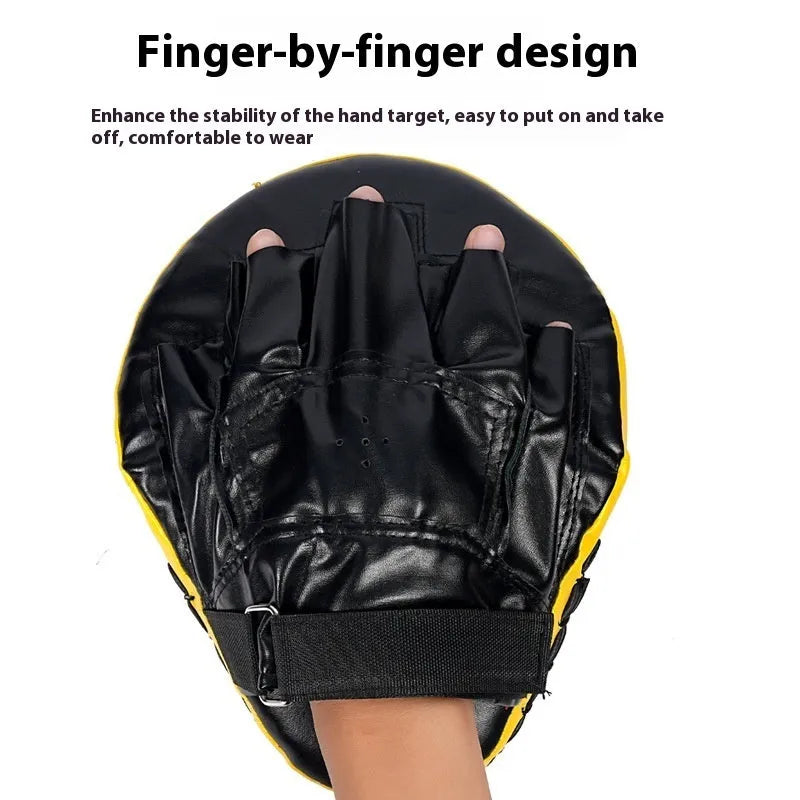 A pair of vertical PU boxing punch mitts hand targets for Muay Thai and Sanda training.