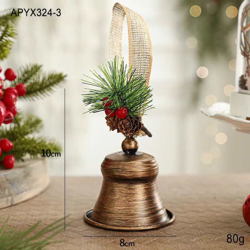 Wrought iron jingling bell pendant in gold, red or black gold, European style hanging decoration
