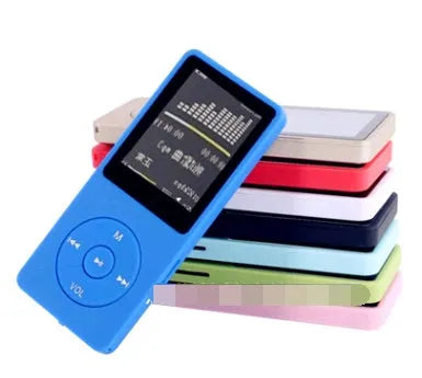 Compact MP4 player with 1.8 inch colour screen showing video playback interface