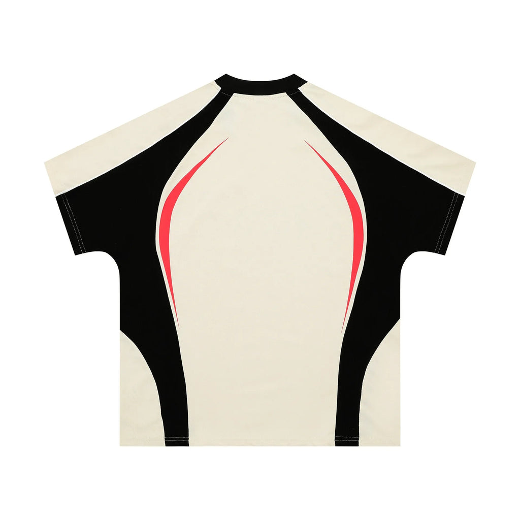 Men's loose fit black T-shirt with white letters print, short sleeves, pullover style