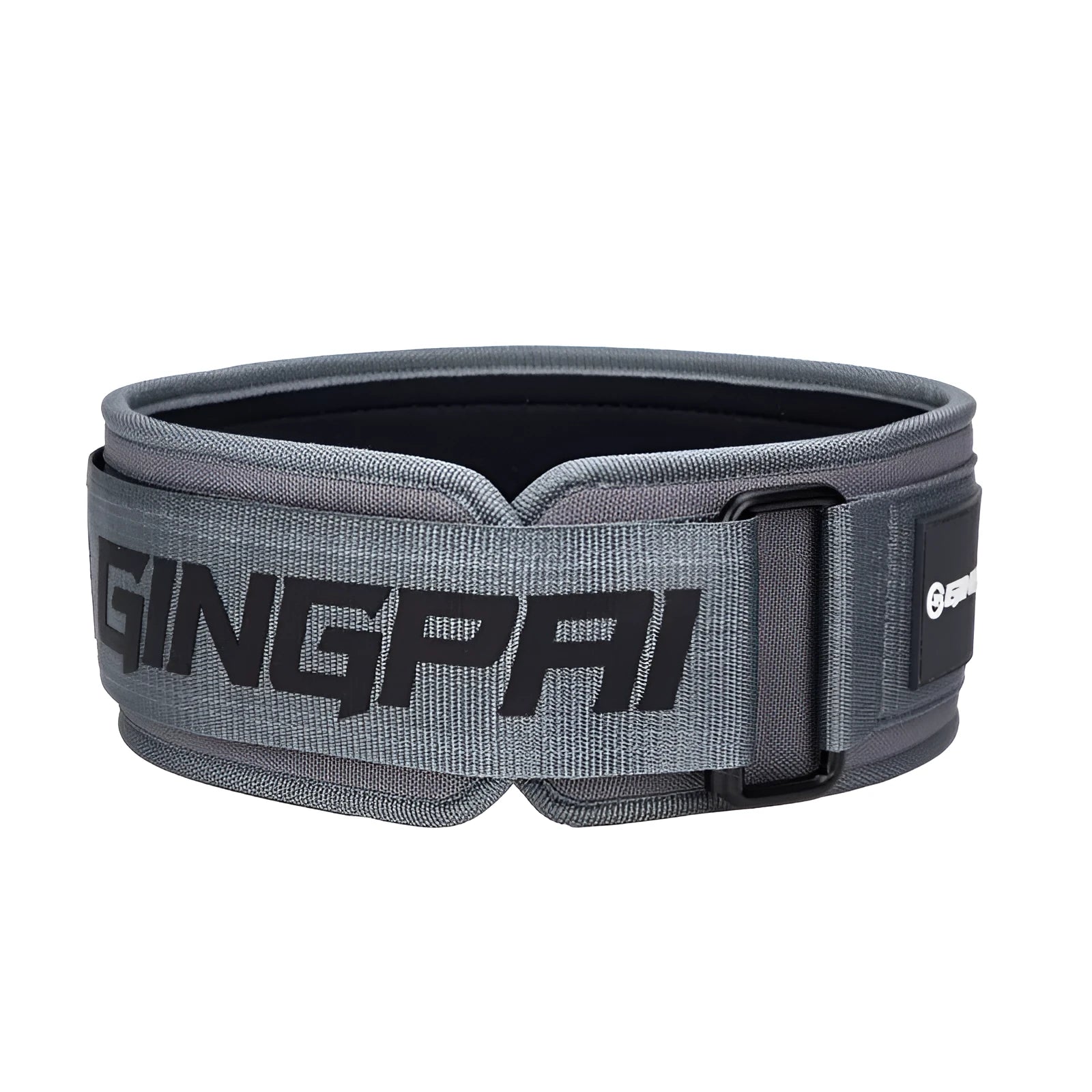 Black weightlifting belt with lumbar support for squat deadlift bench press training
