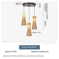 Japanese New Chinese style bamboo artwork chandelier with black disc for restaurant ceiling