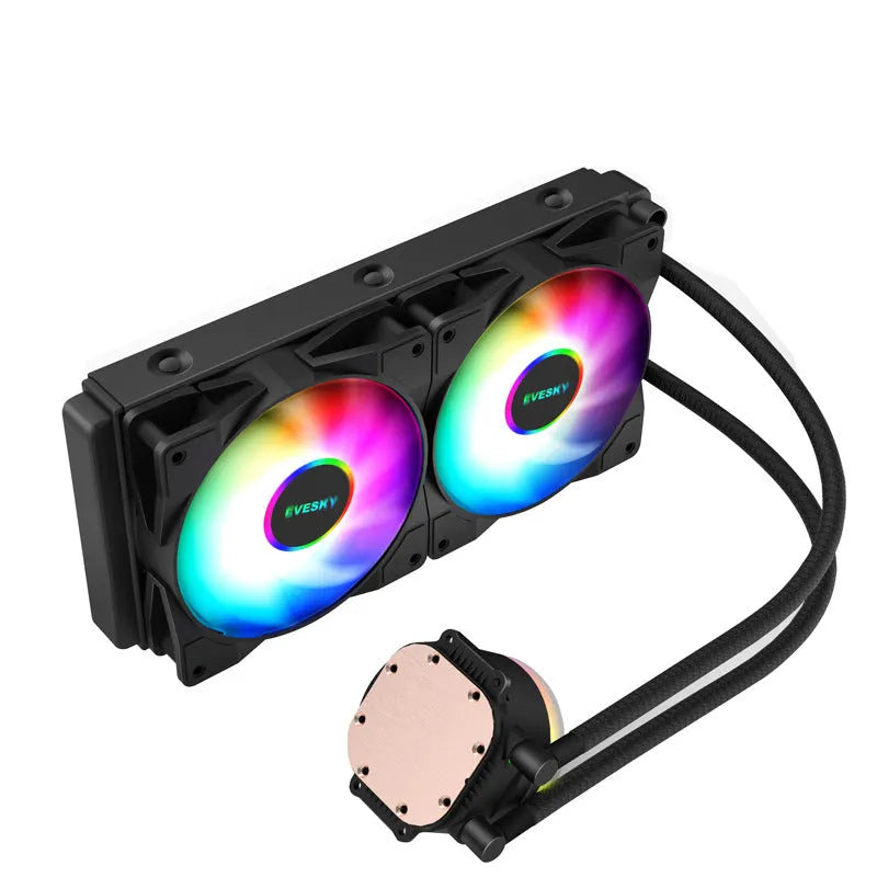 CPU radiator fan with RGB lighting effects in multiple size options for gaming PC cooling