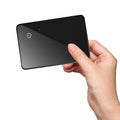 Black pet tracking card device with wireless charging NFC and hanging hole measuring 85mm