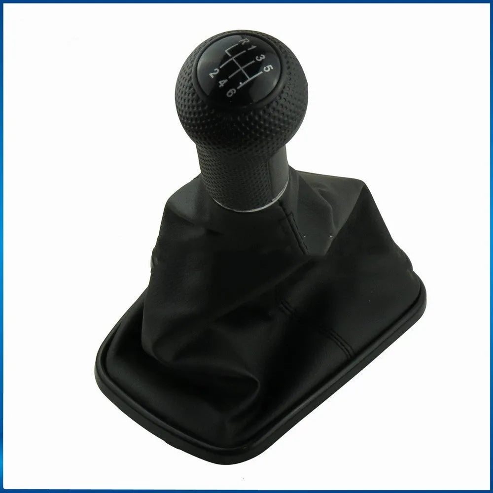 Volkswagen Mk4 6-speed manual gear shift knob with silver frame and black line detailing