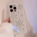Winter floating cream silicone TPU phone case for Apple iPhone with glitter finish