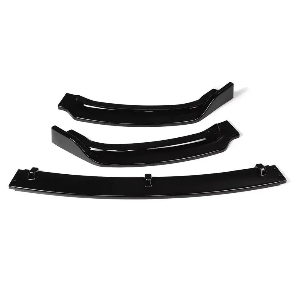 Black polypropylene front bumper lip spoiler for BMW F30 F35 3 Series measuring 96cm long
