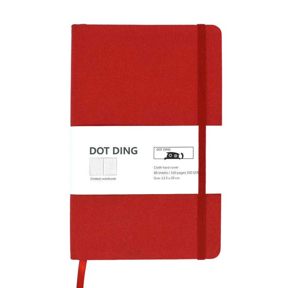 A5 bullet journal with dot grid pages, cloth hard cover, 160 pages, 100 GSM paper, 20x13x1.7cm