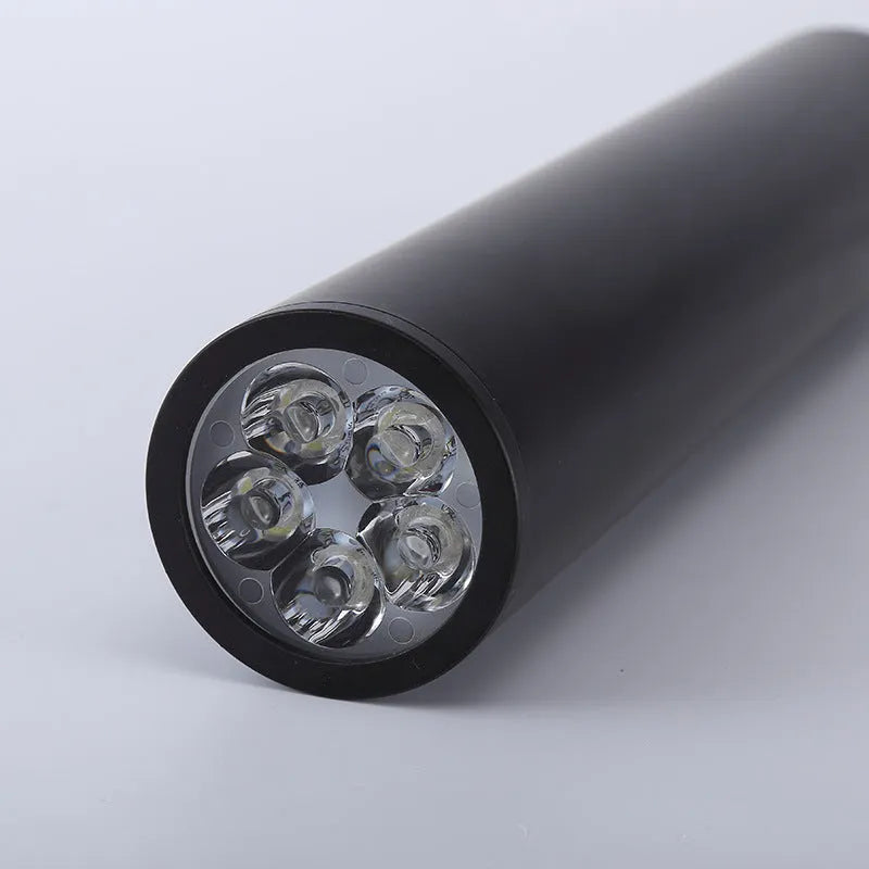 Black round surface mounted downlight ceiling spotlight with 6cm diameter and 5W warm white or cool white light
